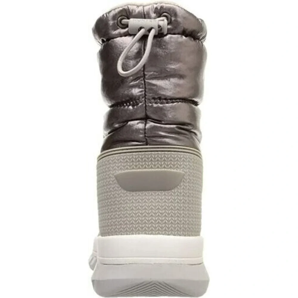 New HUNTER Insulated Metallic Short Snow Boots Winter Boot Silver Grey Size 6
